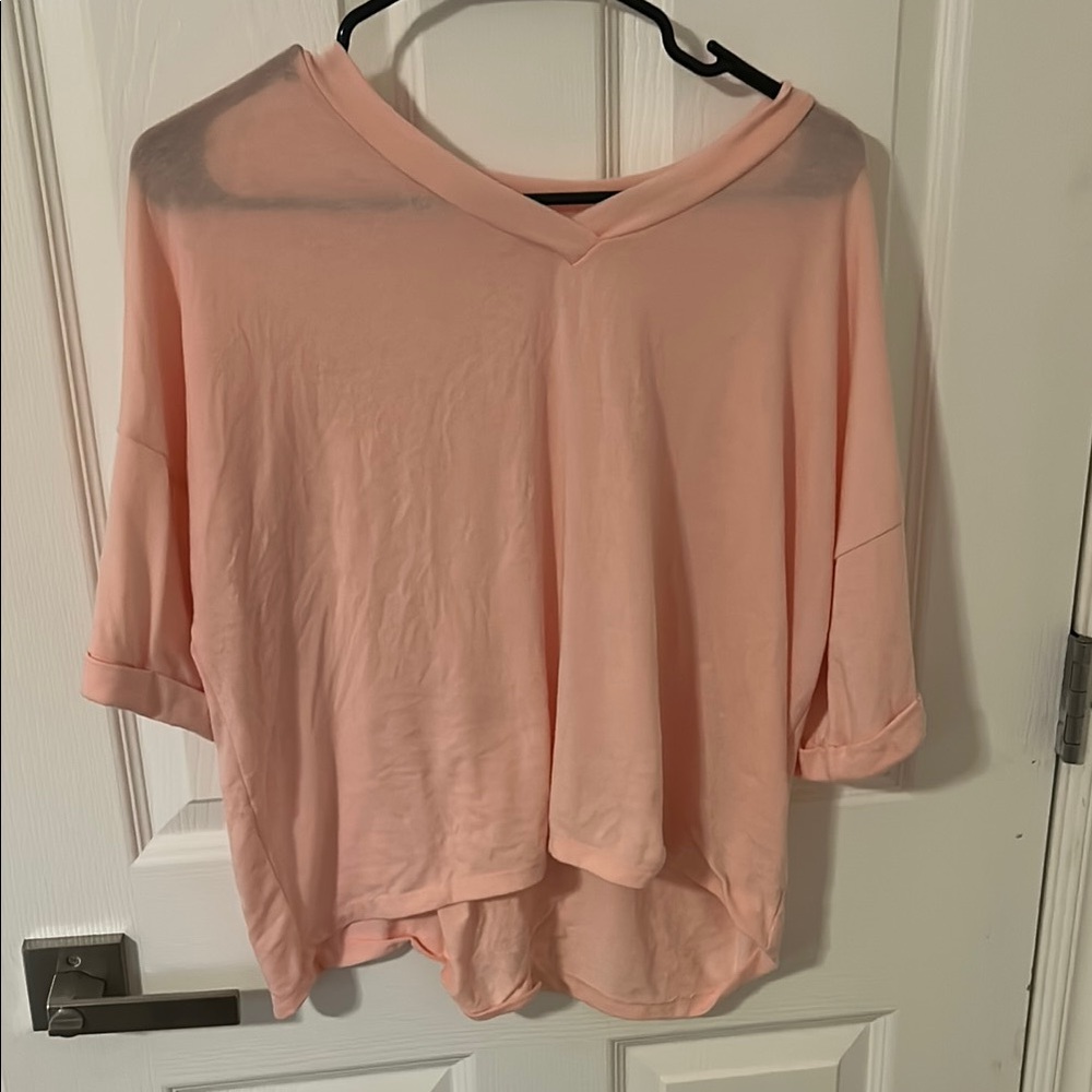 Cherish Pink 3/4 Sleeve Boxy Tee